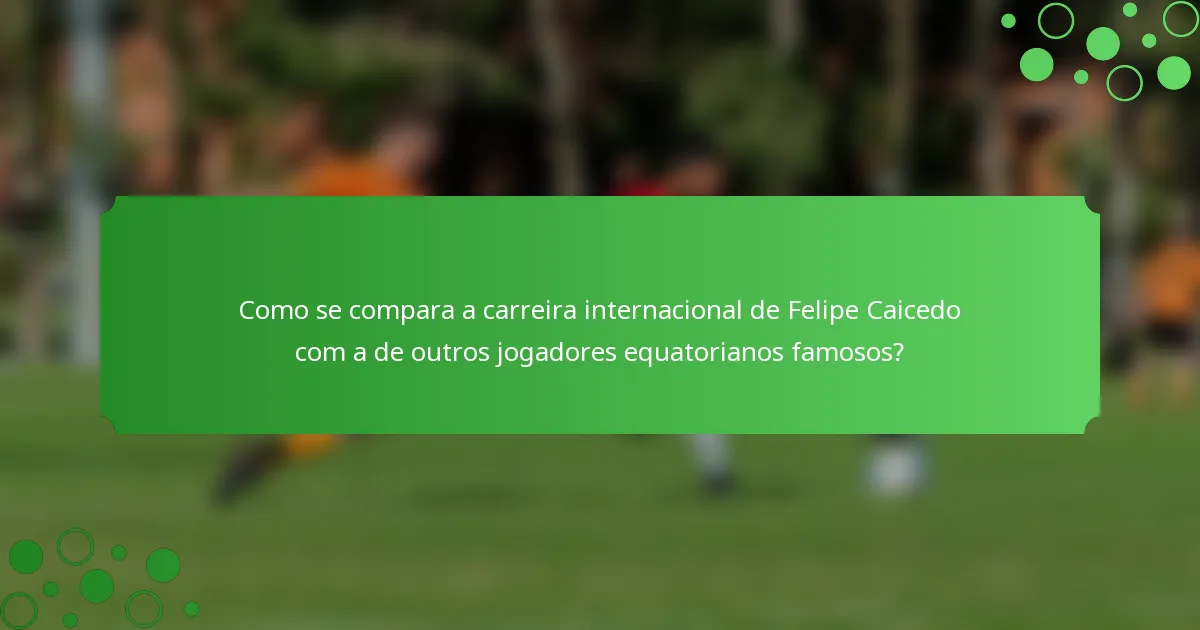 Como se compara a carreira internacional de Felipe Caicedo com a de outros jogadores equatorianos famosos?