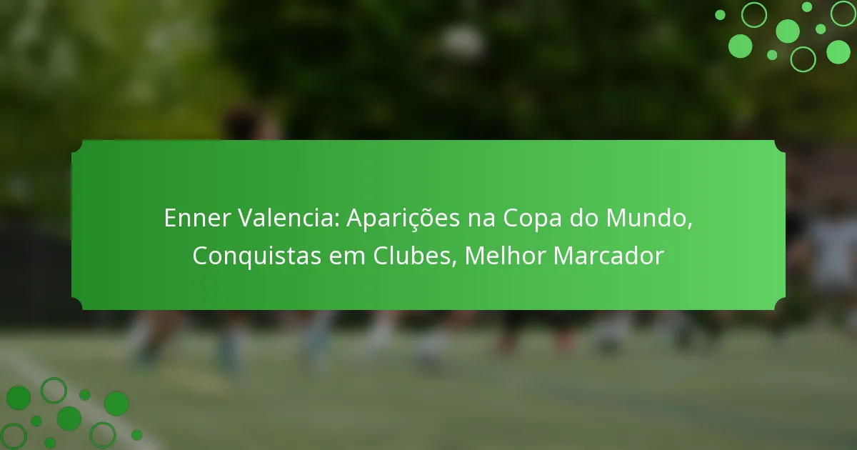 Enner Valencia: Aparições na Copa do Mundo, Conquistas em Clubes, Melhor Marcador