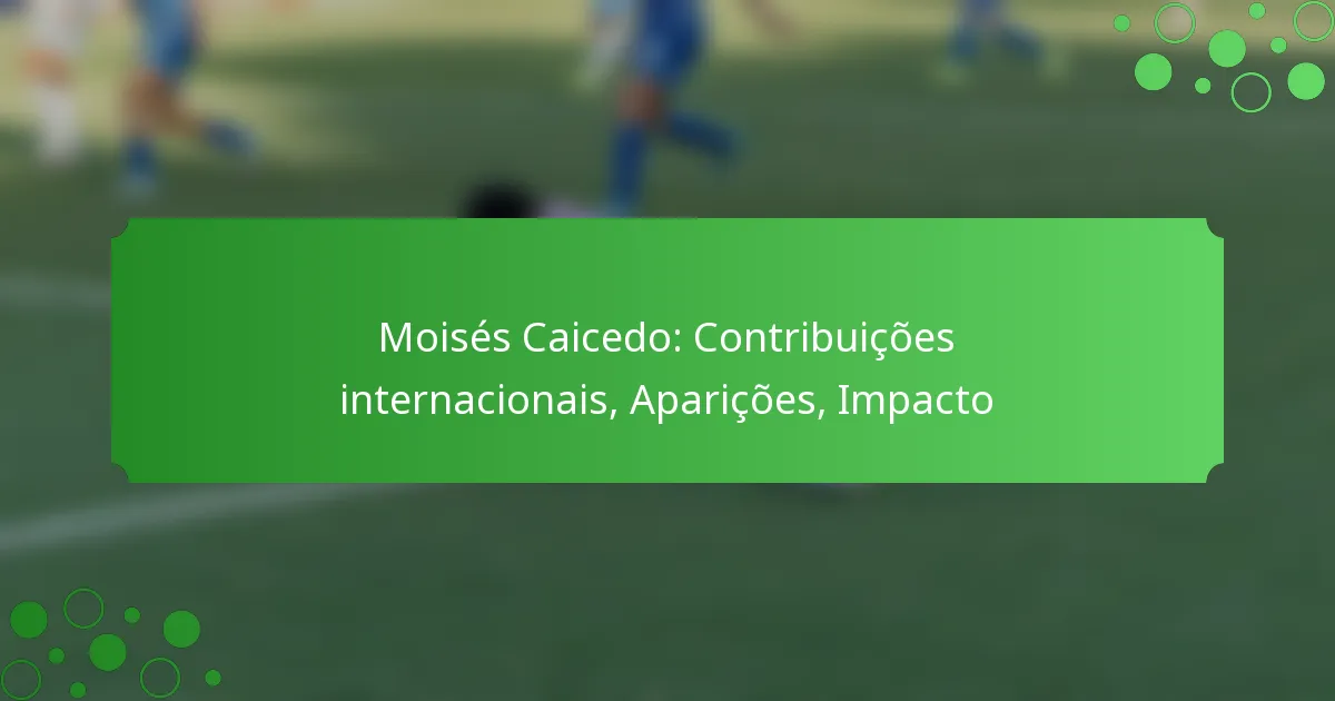 Moisés Caicedo: Contribuições internacionais, Aparições, Impacto