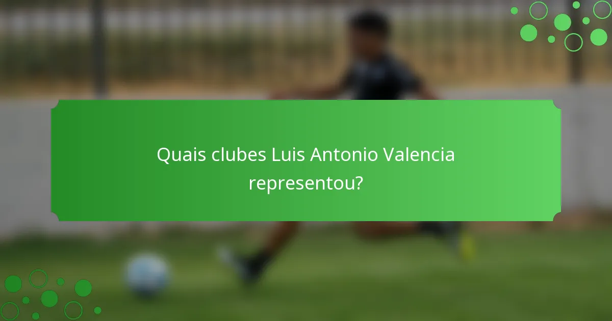 Quais clubes Luis Antonio Valencia representou?