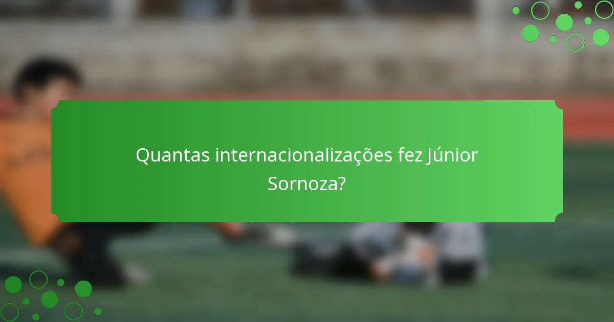 Quantas internacionalizações fez Júnior Sornoza?