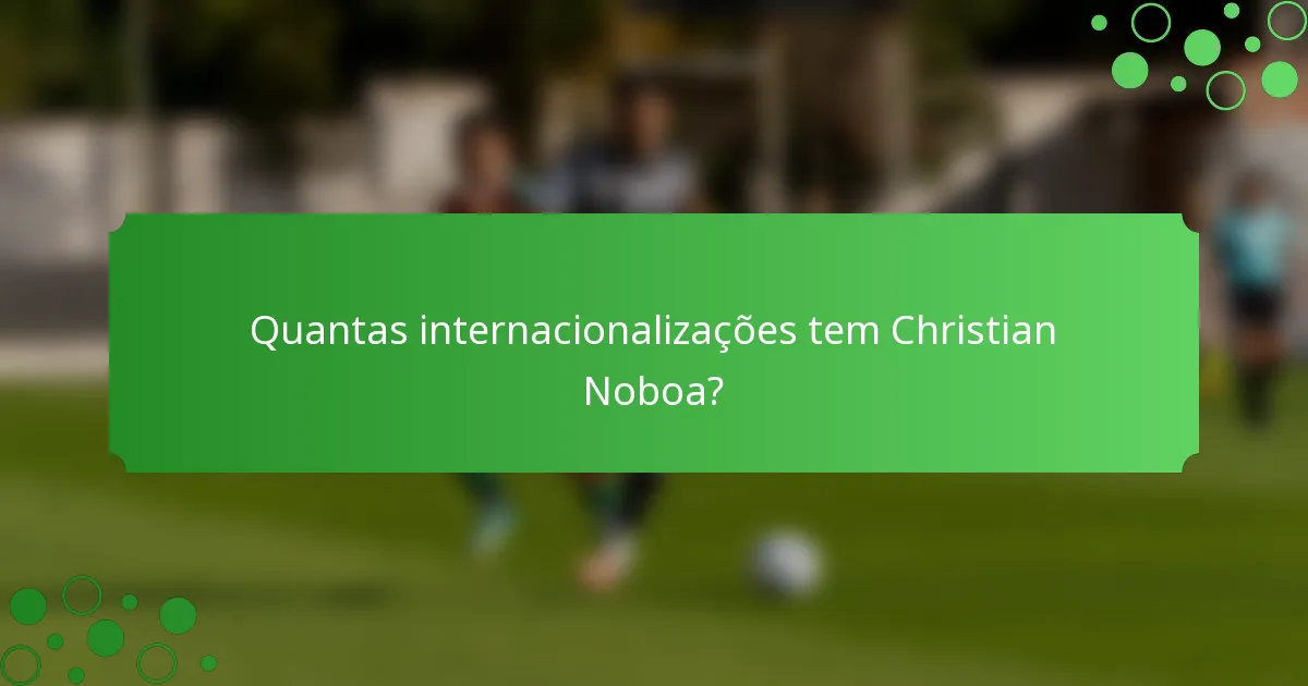 Quantas internacionalizações tem Christian Noboa?