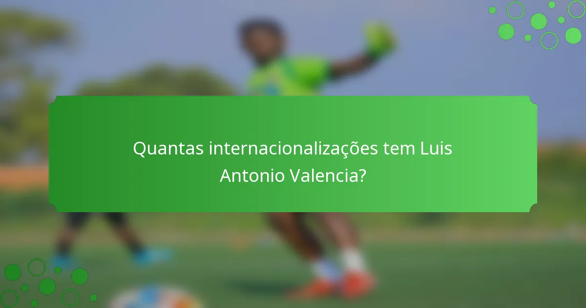 Quantas internacionalizações tem Luis Antonio Valencia?