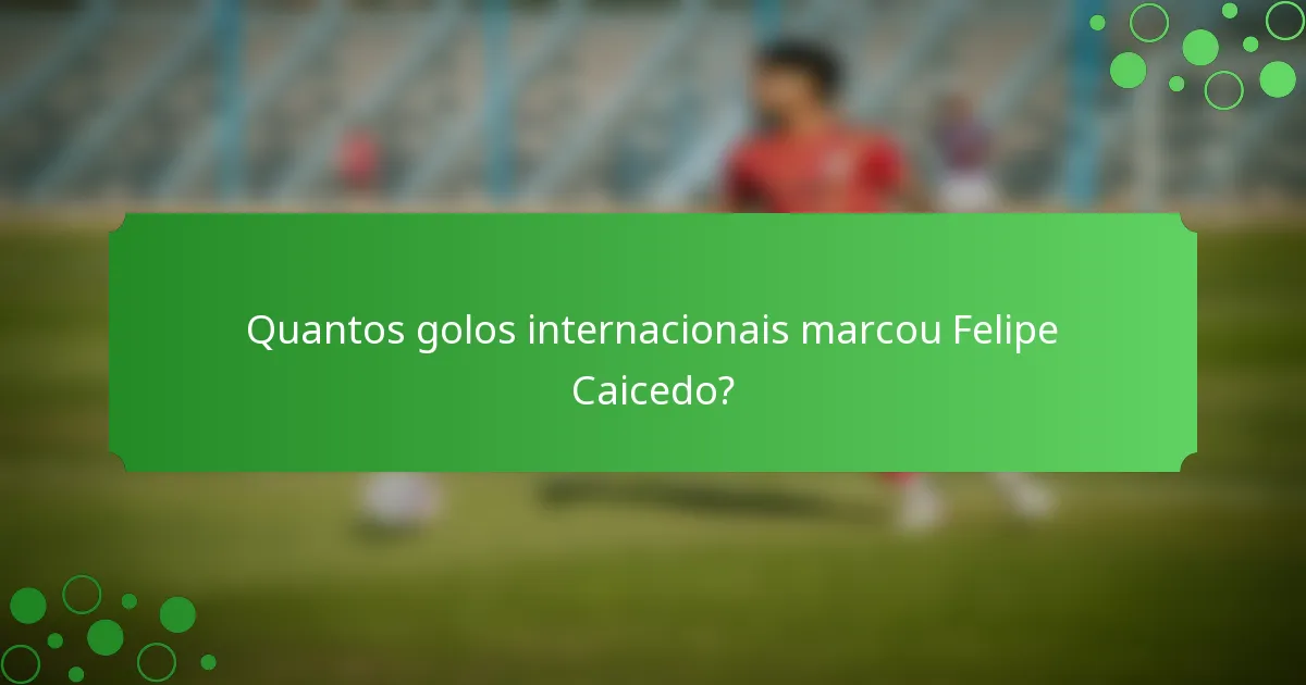Quantos golos internacionais marcou Felipe Caicedo?